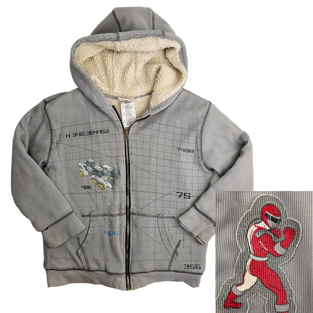 Disney Store Vintage Power Rangers Hooded Fleece Lined Jacket M 7/8